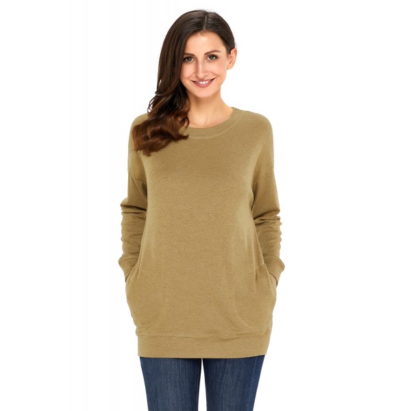 Olive Casual Pocket Style Long Sleeve Top