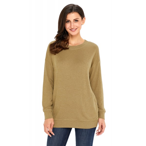 Olive Casual Pocket Style Long Sleeve Top