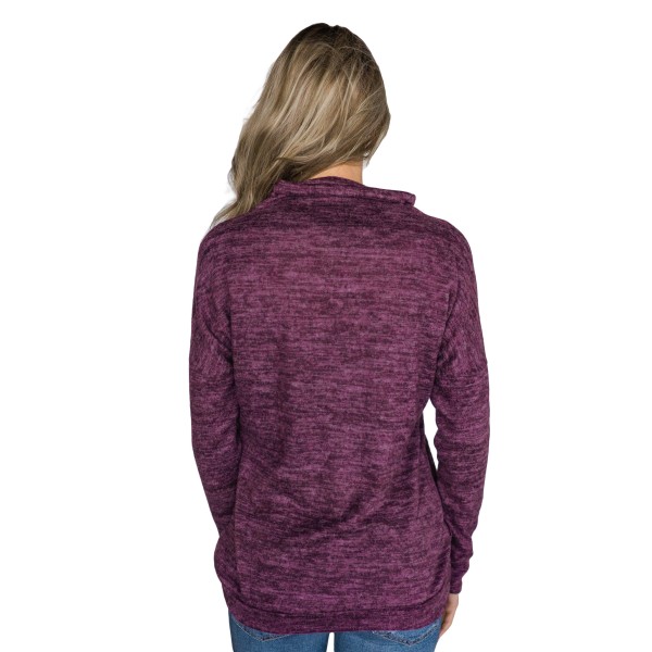 Purple Heathered Kangaroo Pocket Sweatshirt