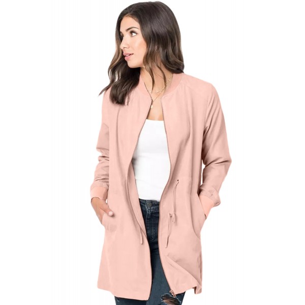 Pink Drawstring Waist Lightweight Outcoat