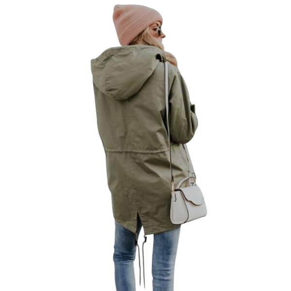 Army Green Zip Front Jacket with Pockets